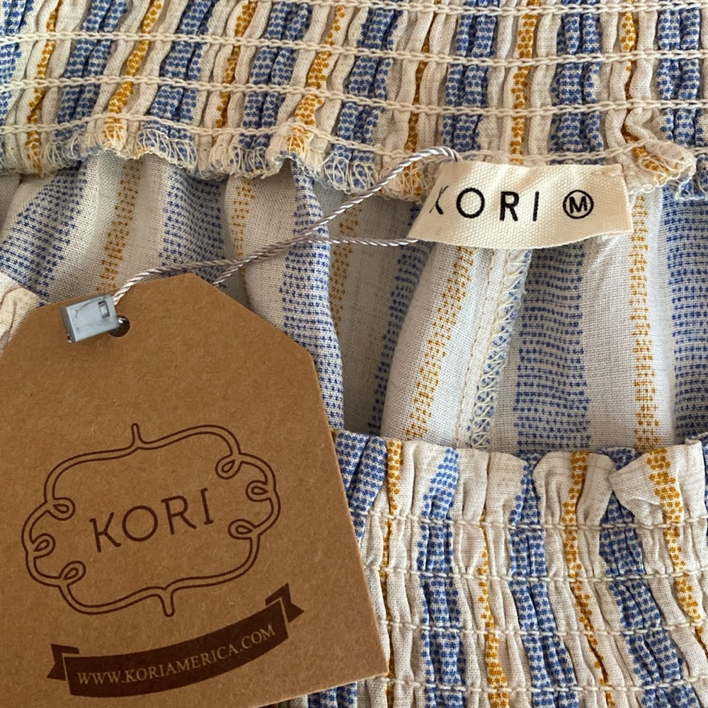 Kori Blue and Yellow Striped Women's Pants and Tank Top - Picture 12 of 13